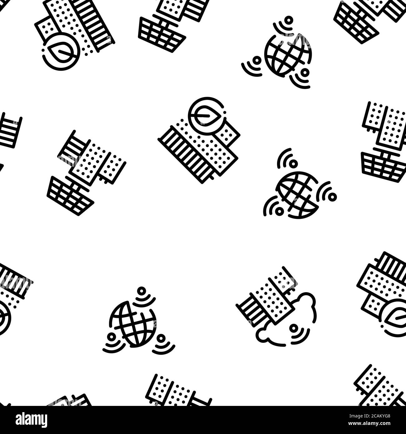Smart City Technology Seamless Pattern Vector Stock Vector