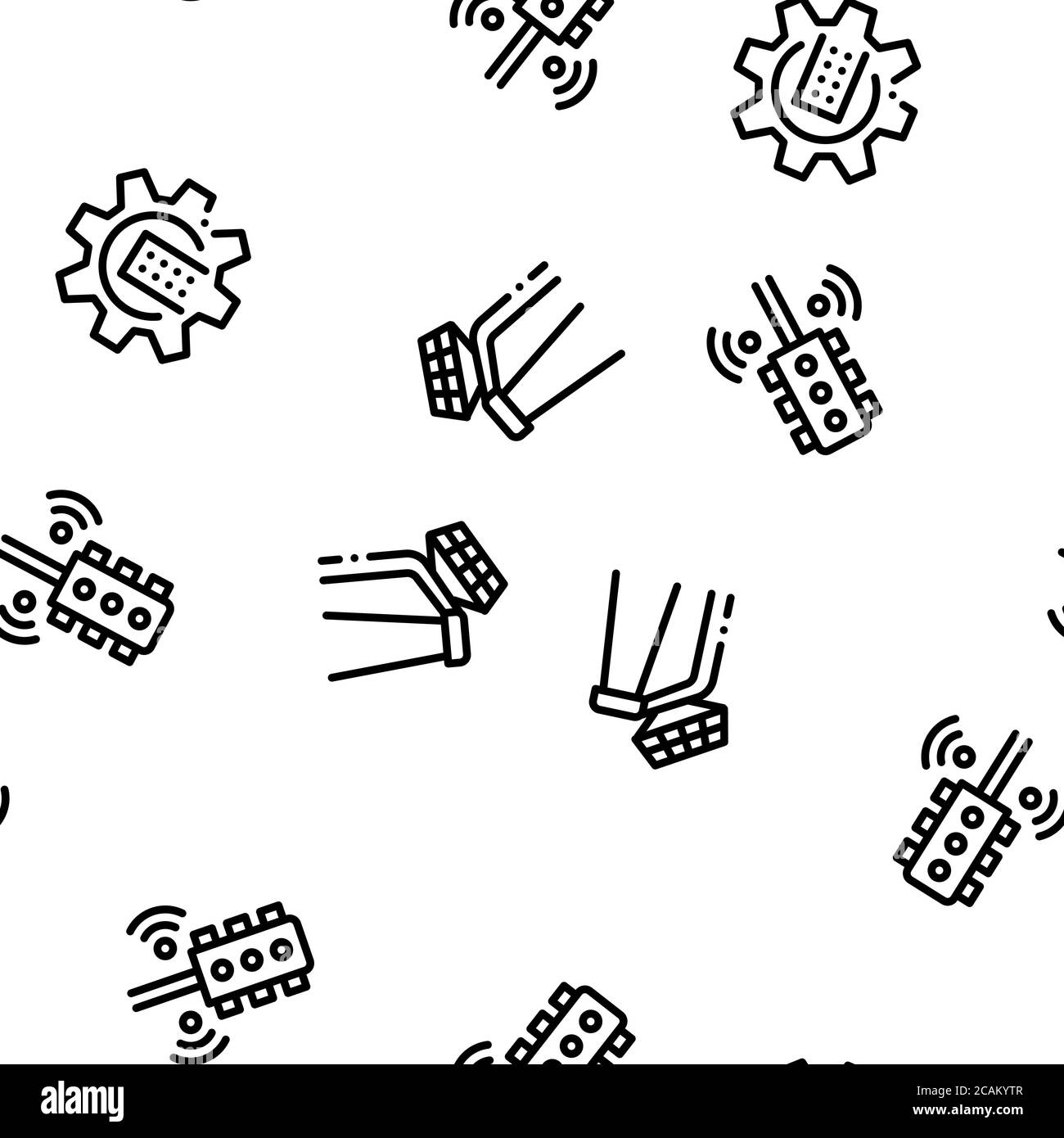 Smart City Technology Seamless Pattern Vector Stock Vector