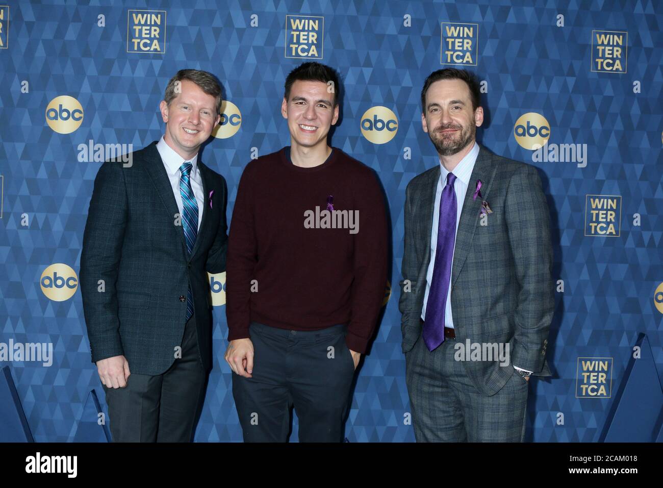 LOS ANGELES - JAN 8: Ken Jennings, James Holzhauer, and Brad Rutter at ...