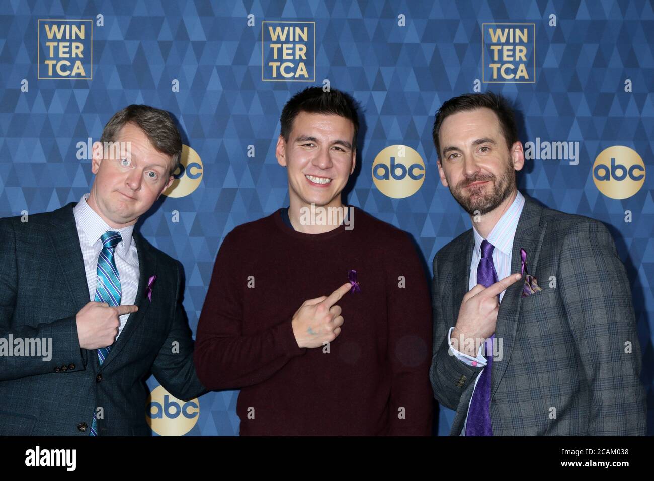 LOS ANGELES - JAN 8: Ken Jennings, James Holzhauer, and Brad Rutter at ...