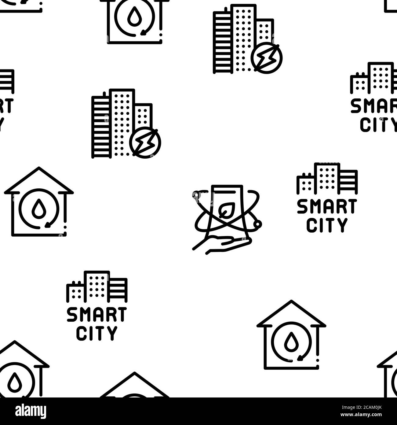 Smart City Technology Seamless Pattern Vector Stock Vector