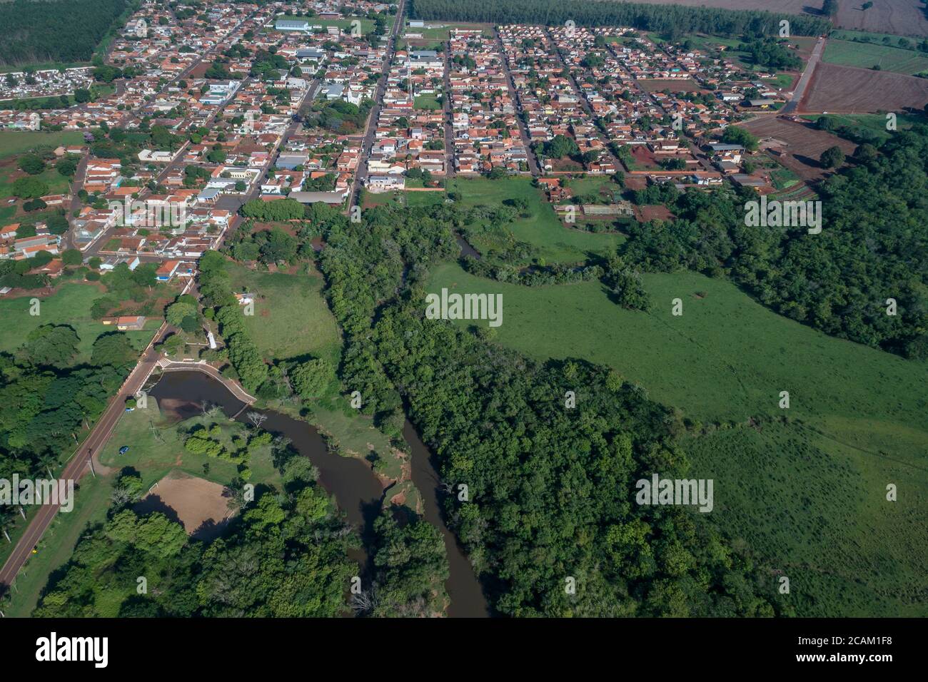 PLATINA, SP/ BRAZIL - November 2017: Aerial view of the city Stock Photo