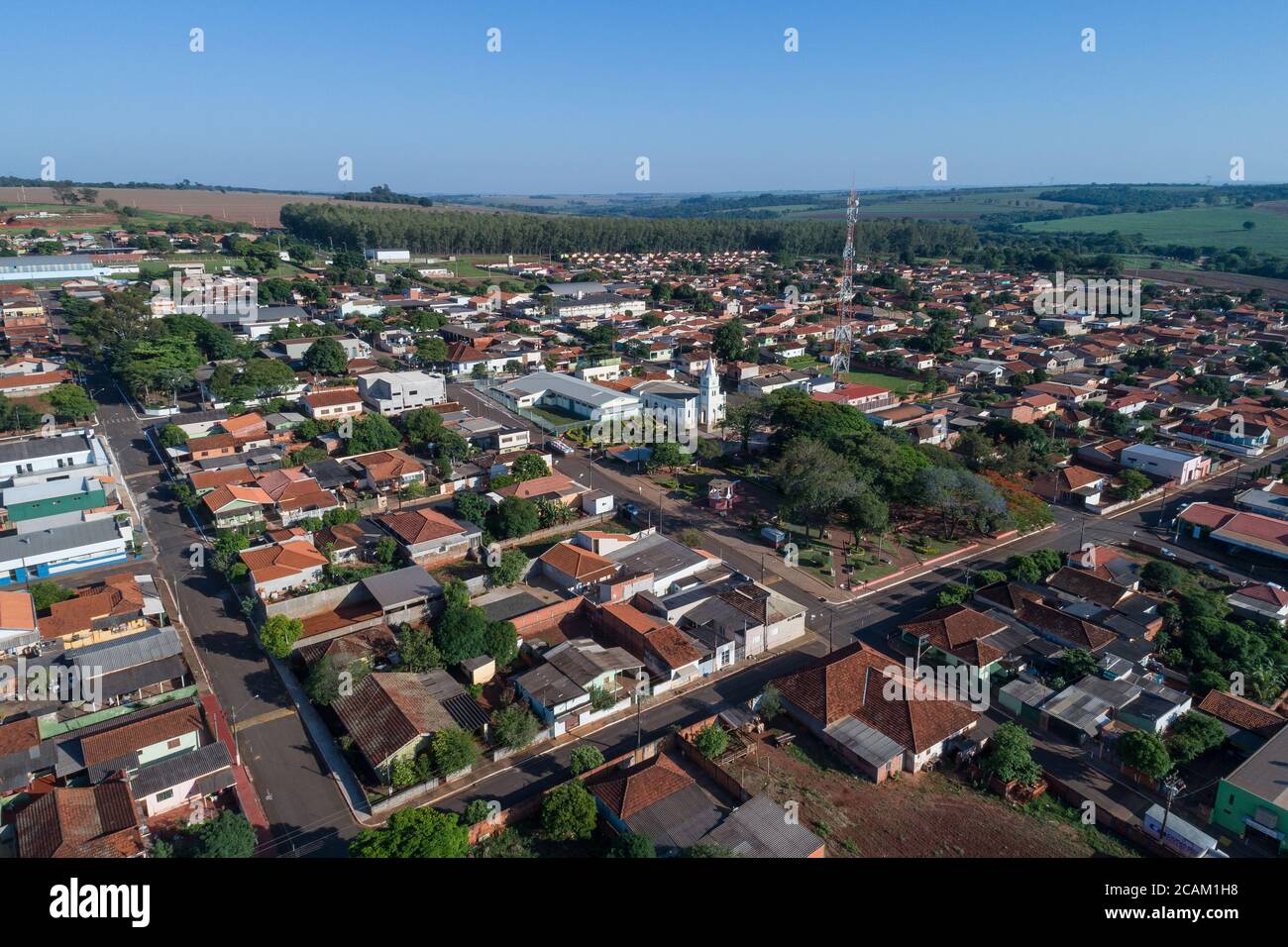 PLATINA, SP/ BRAZIL - November 2017: Aerial view of the city Stock Photo