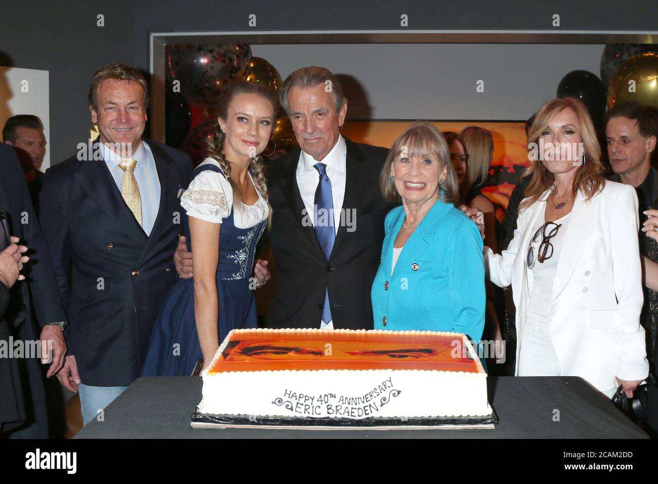 LOS ANGELES - FEB 7:  Doug Davidson, Melissa Ordway, Eric Braeden, Marla Adams, Tracey Bregman at the Eric Braeden 40th Anniversary Celebration on The Young and The Restless at the Television City on February 7, 2020 in Los Angeles, CA Stock Photo