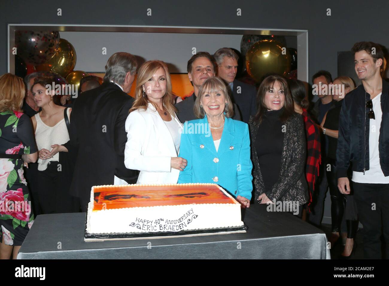 LOS ANGELES - FEB 7:  Tracey Bregman, Marla Adams, Kate Linder at the Eric Braeden 40th Anniversary Celebration on The Young and The Restless at the Television City on February 7, 2020 in Los Angeles, CA Stock Photo
