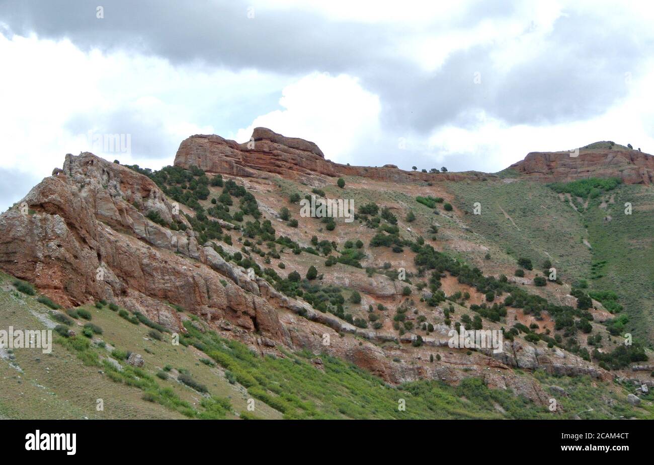 view of nevada mountains near windover in may 2020 Stock Photo