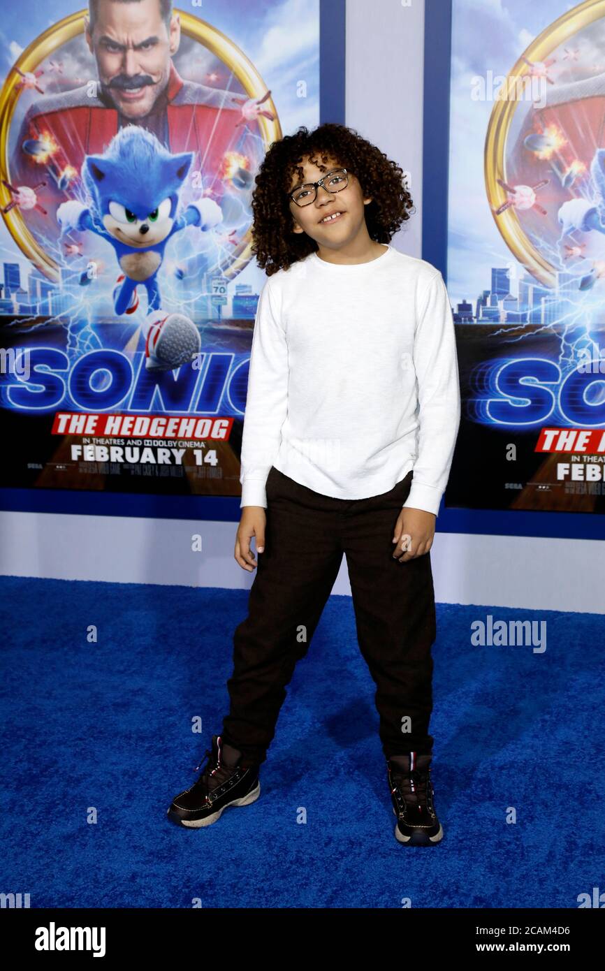 LOS ANGELES - FEB 12:  Ethan William Childress at the "Sonic The Hedgehog" Special Screening at the Village Theater on February 12, 2020 in Westwood, CA Stock Photo