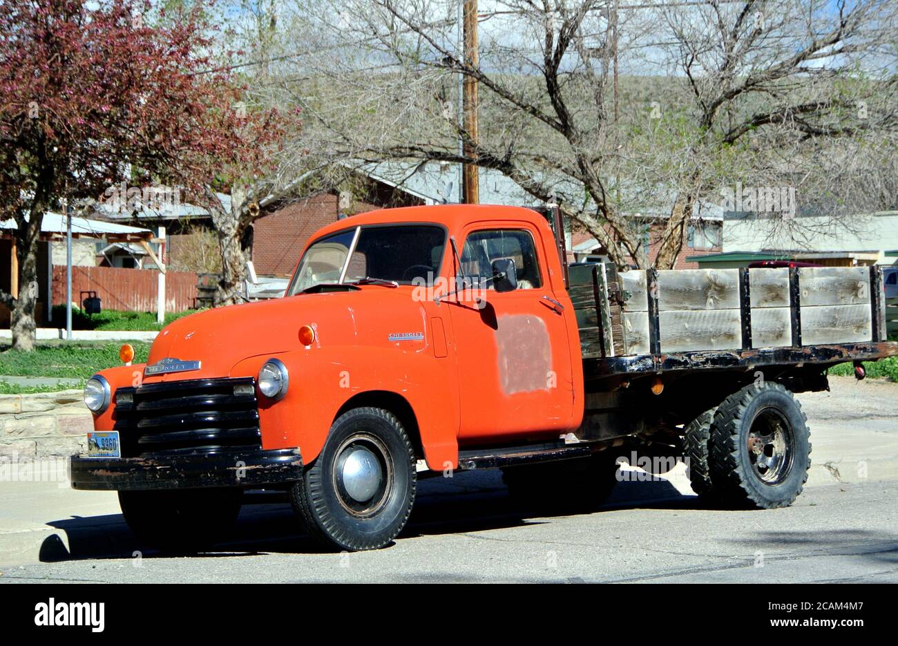 red 52 chevy classic  truck Stock Photo