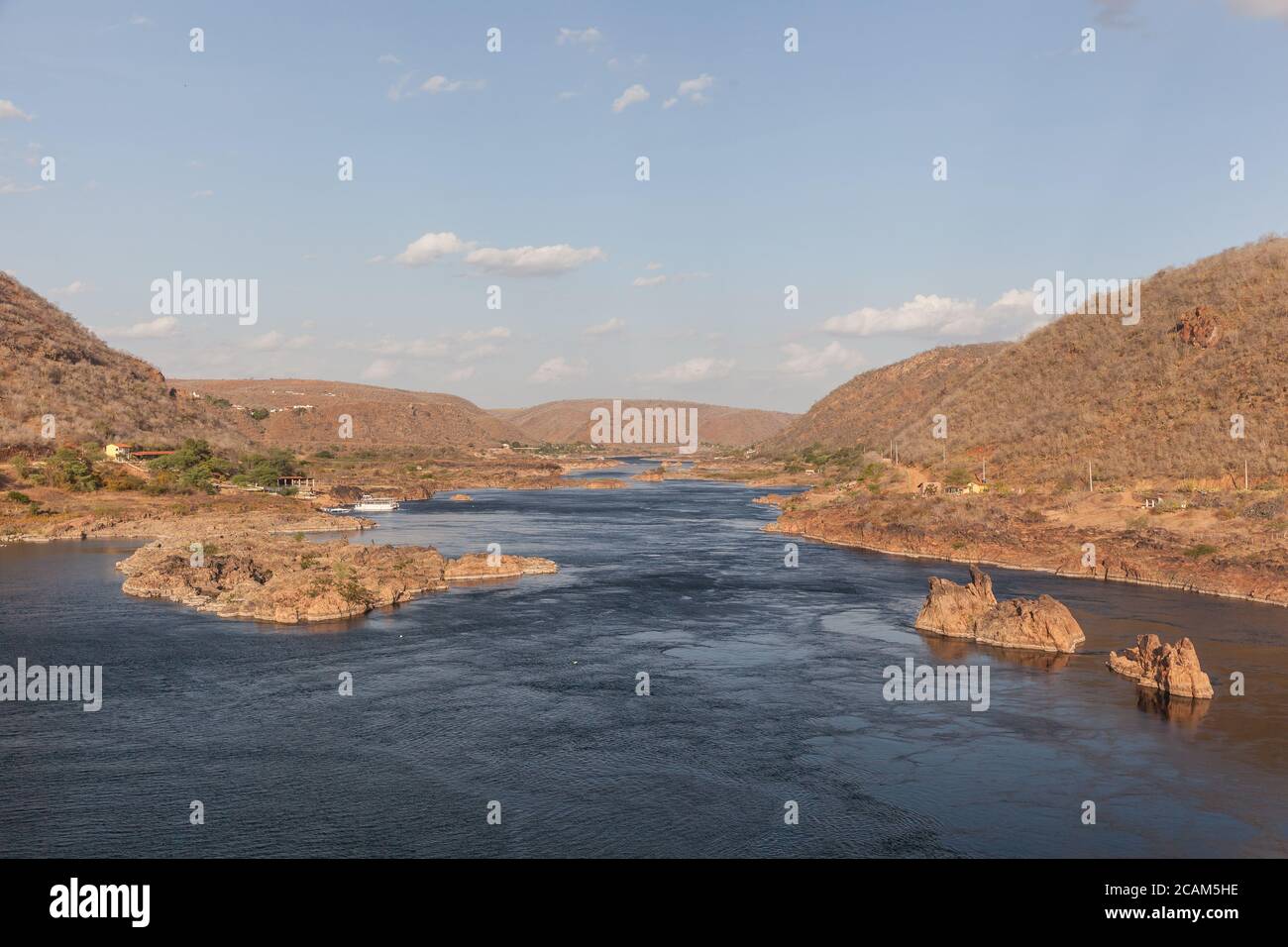 Navigating at Sao Francisco River, one of the most important rivers of ...
