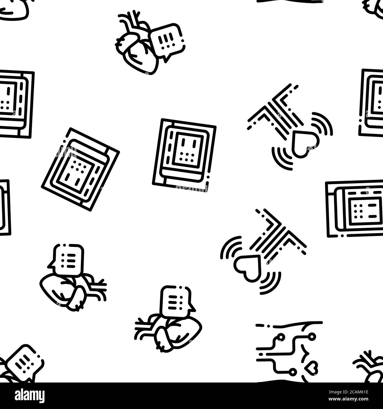 Hypertension Disease Seamless Pattern Vector Stock Vector