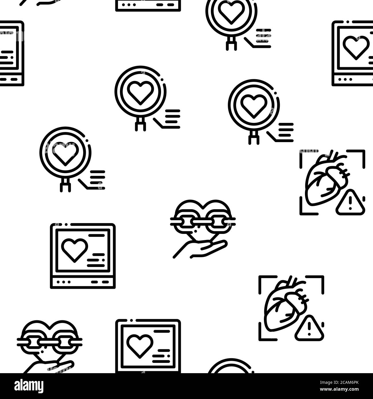 Hypertension Disease Seamless Pattern Vector Stock Vector