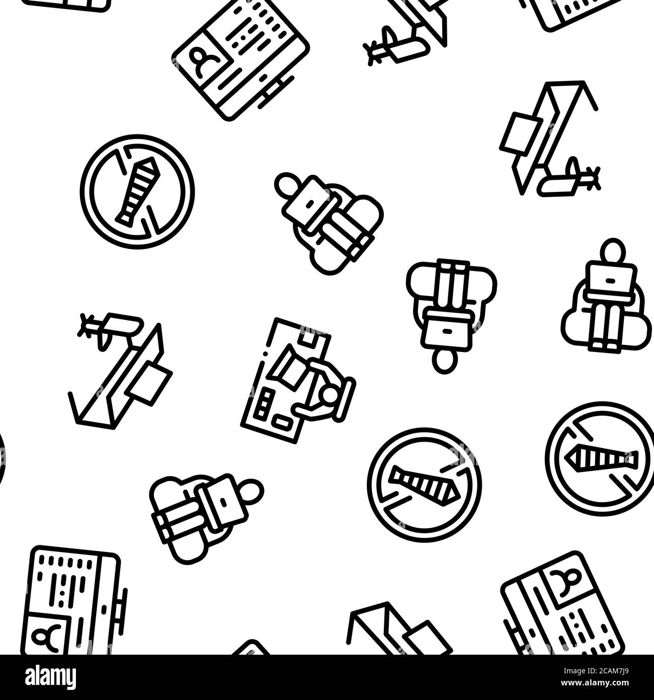 Office And Workplace Seamless Pattern Vector Stock Vector