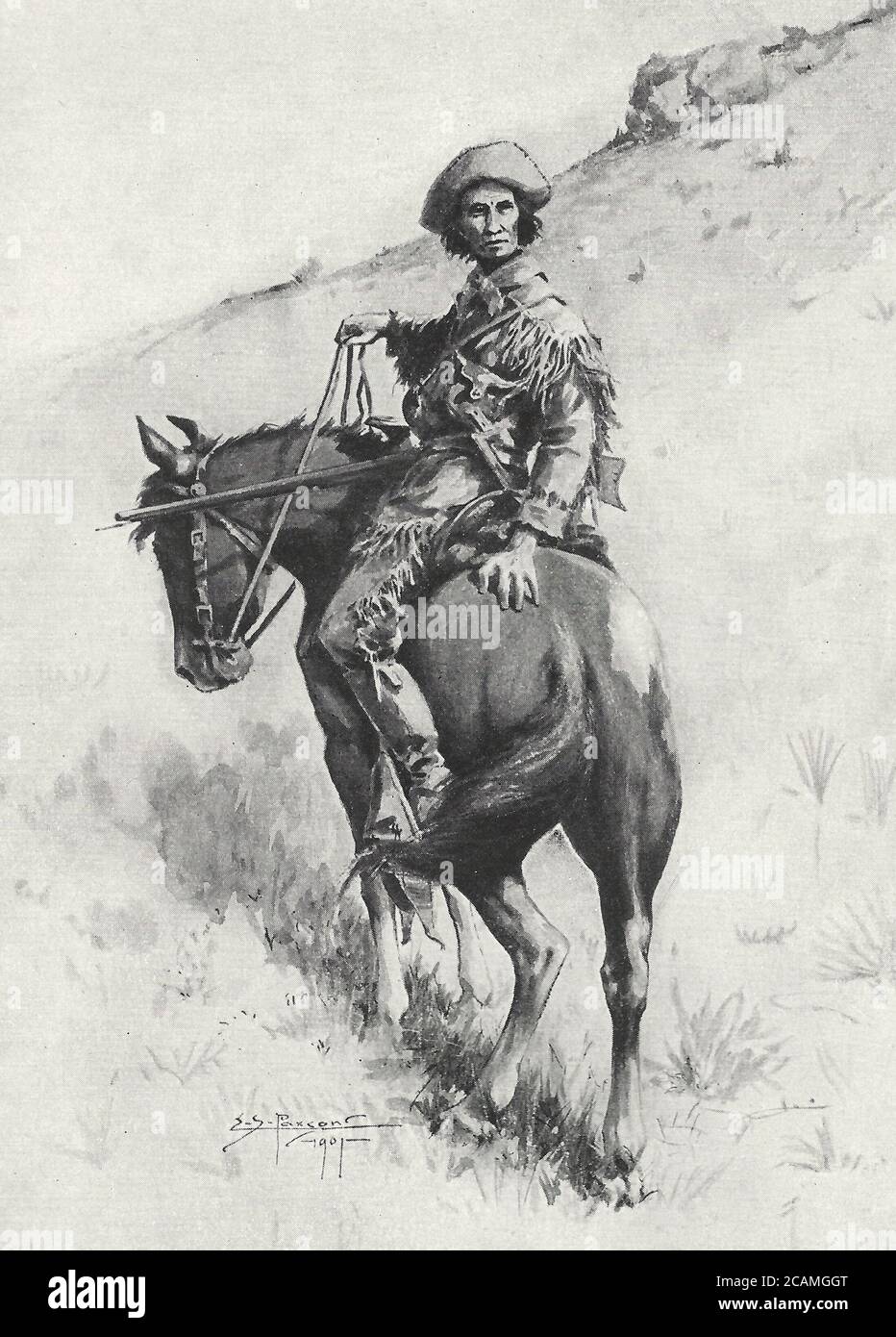 An old time frontier scout Stock Photo