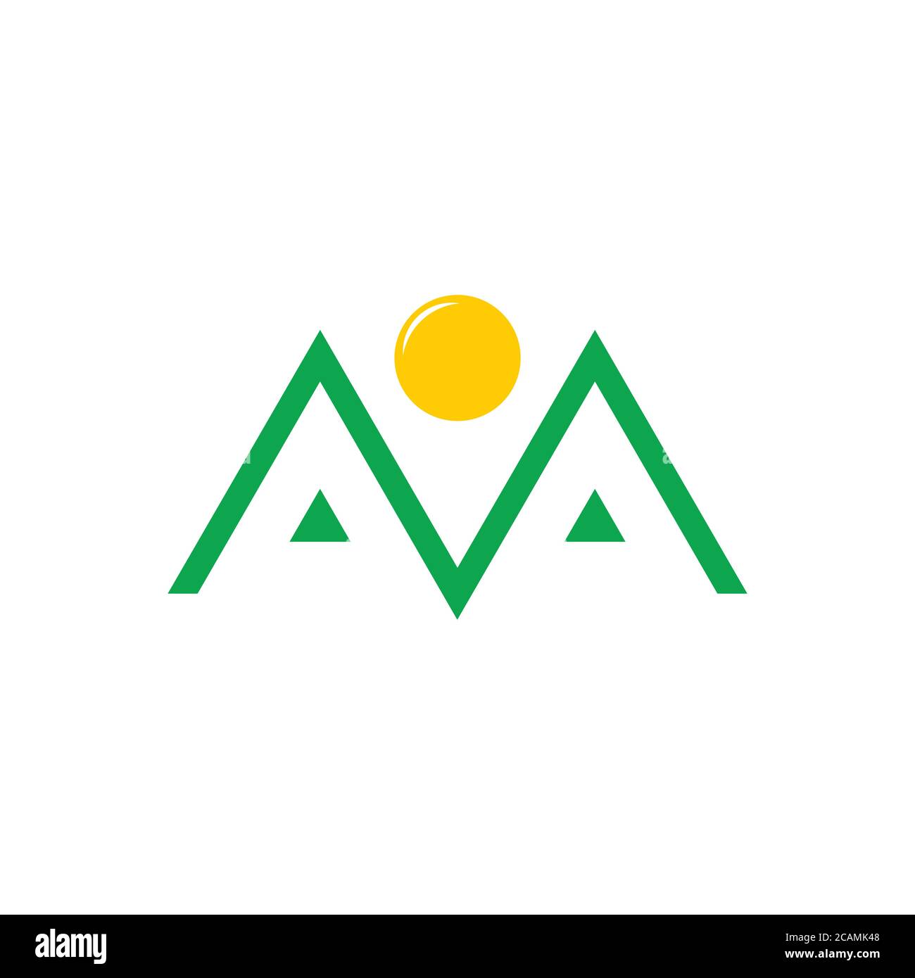 letter m mountain sun simple geometric logo Stock Vector Image & Art ...