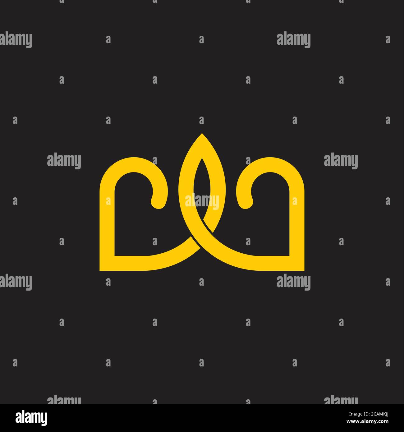 simple linear crown symbol logo vector Stock Vector