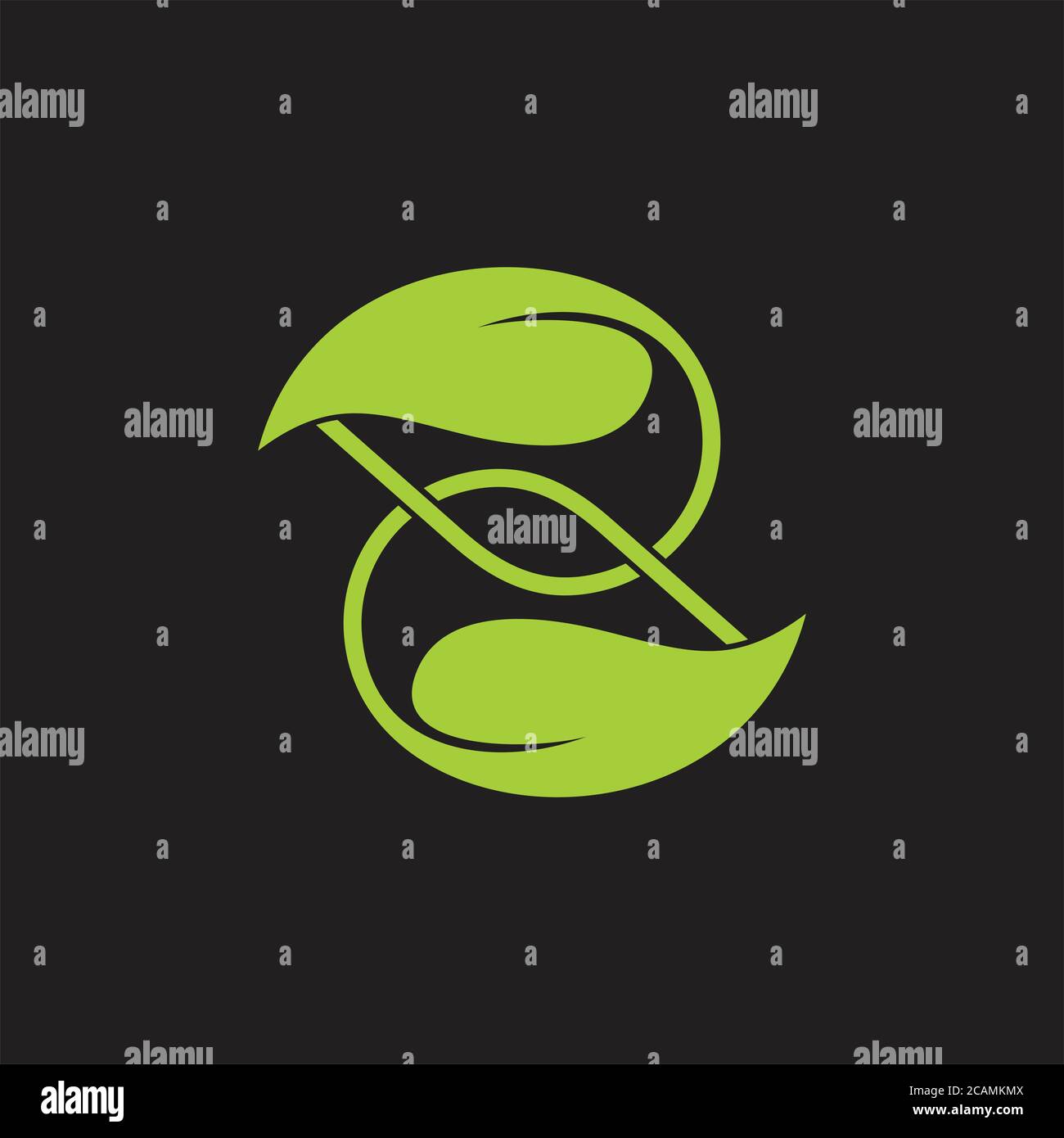linked leaf flat monogram logo vector Stock Vector