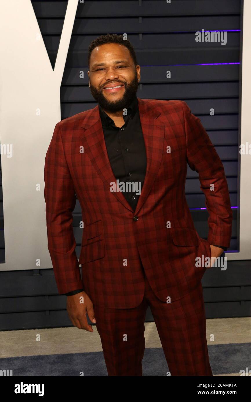 LOS ANGELES - FEB 24:  Anthony Anderson at the 2019 Vanity Fair Oscar Party on the Wallis Annenberg Center for the Performing Arts on February 24, 2019 in Beverly Hills, Stock Photo