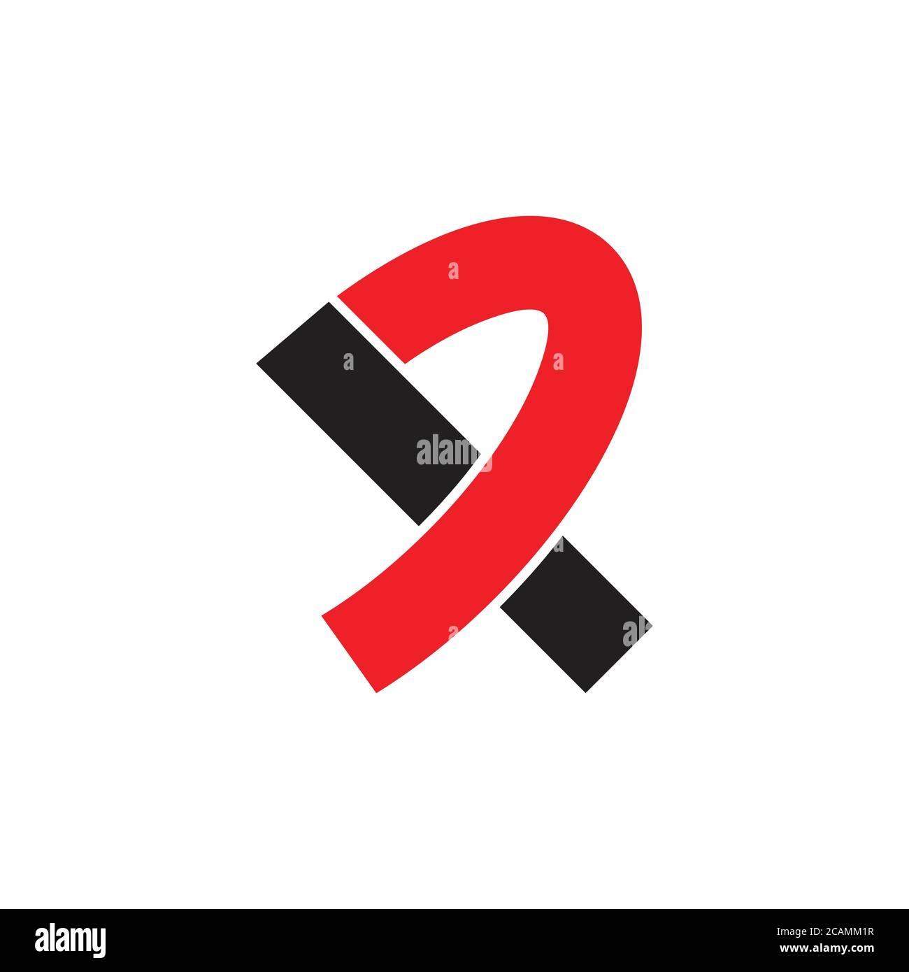 letter xp simple geometric ribbon shape logo vector Stock Vector