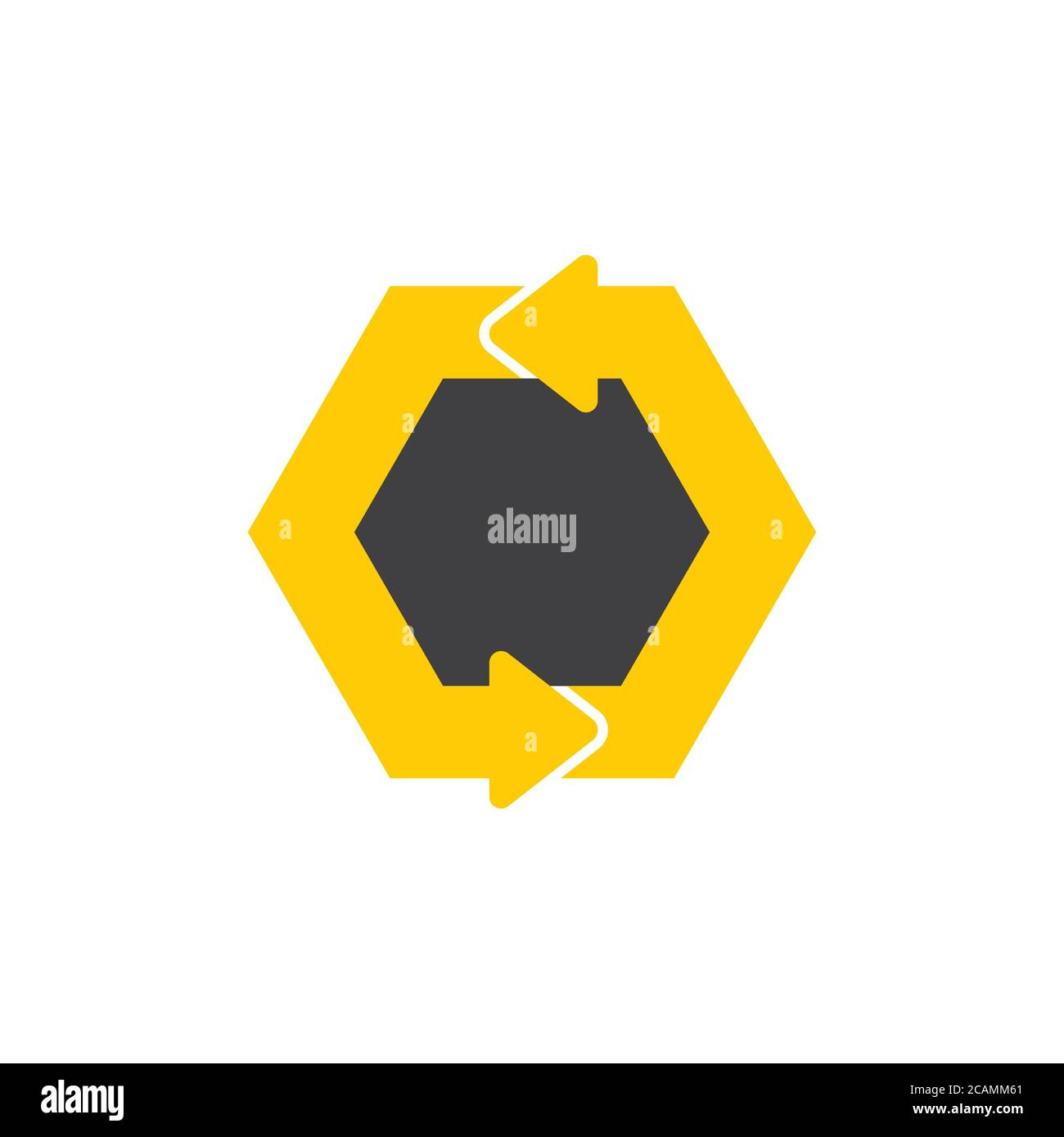circle hexagonal arrow symbol logo vector Stock Vector