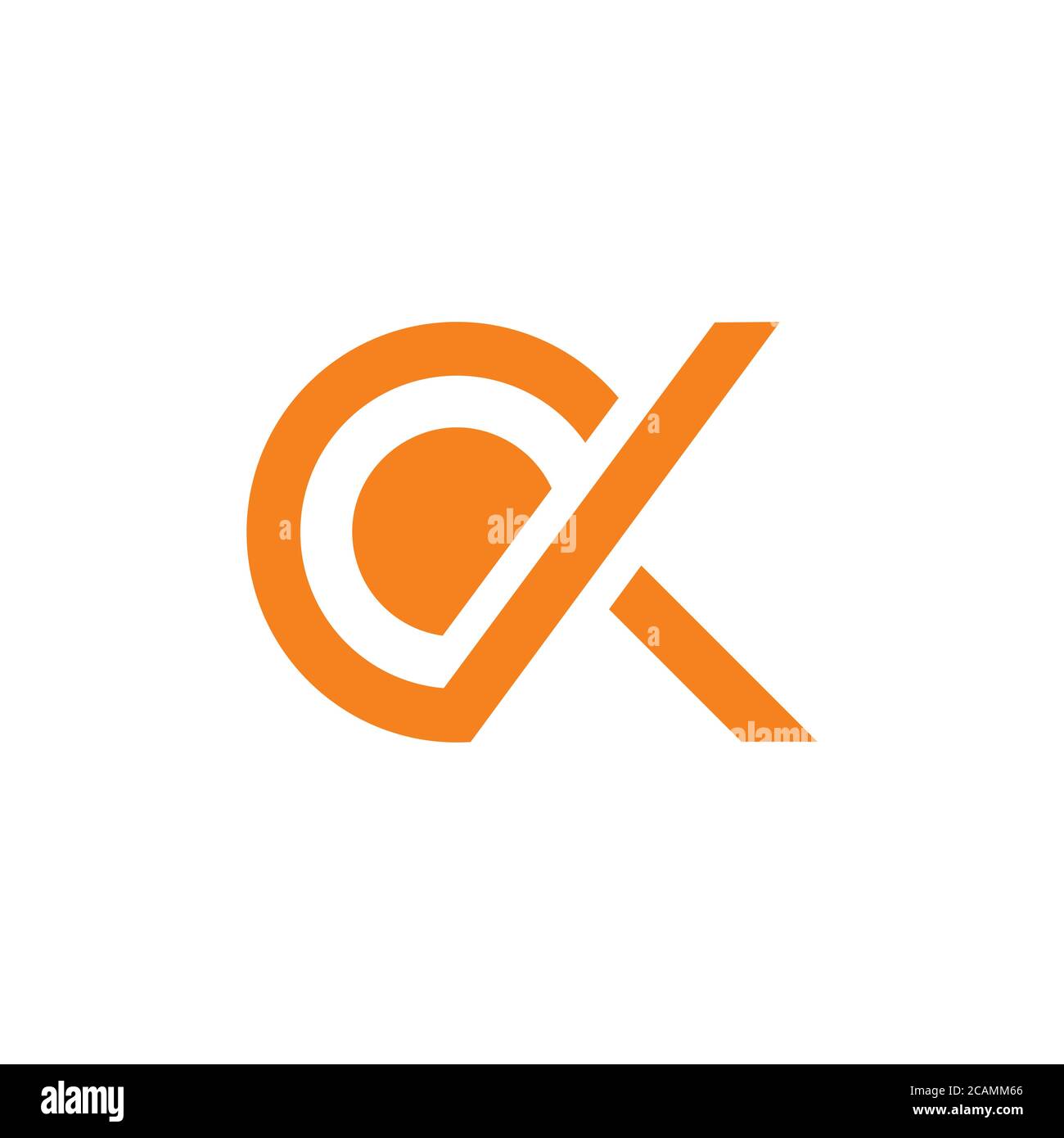 letters ck circle geometric line logo vector Stock Vector