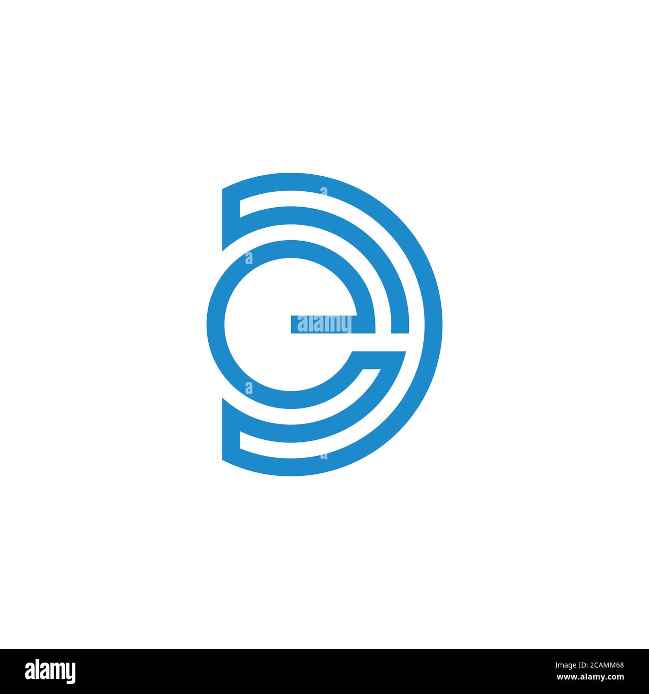 abstract letter de stripes geometric line design symbol vector Stock Vector