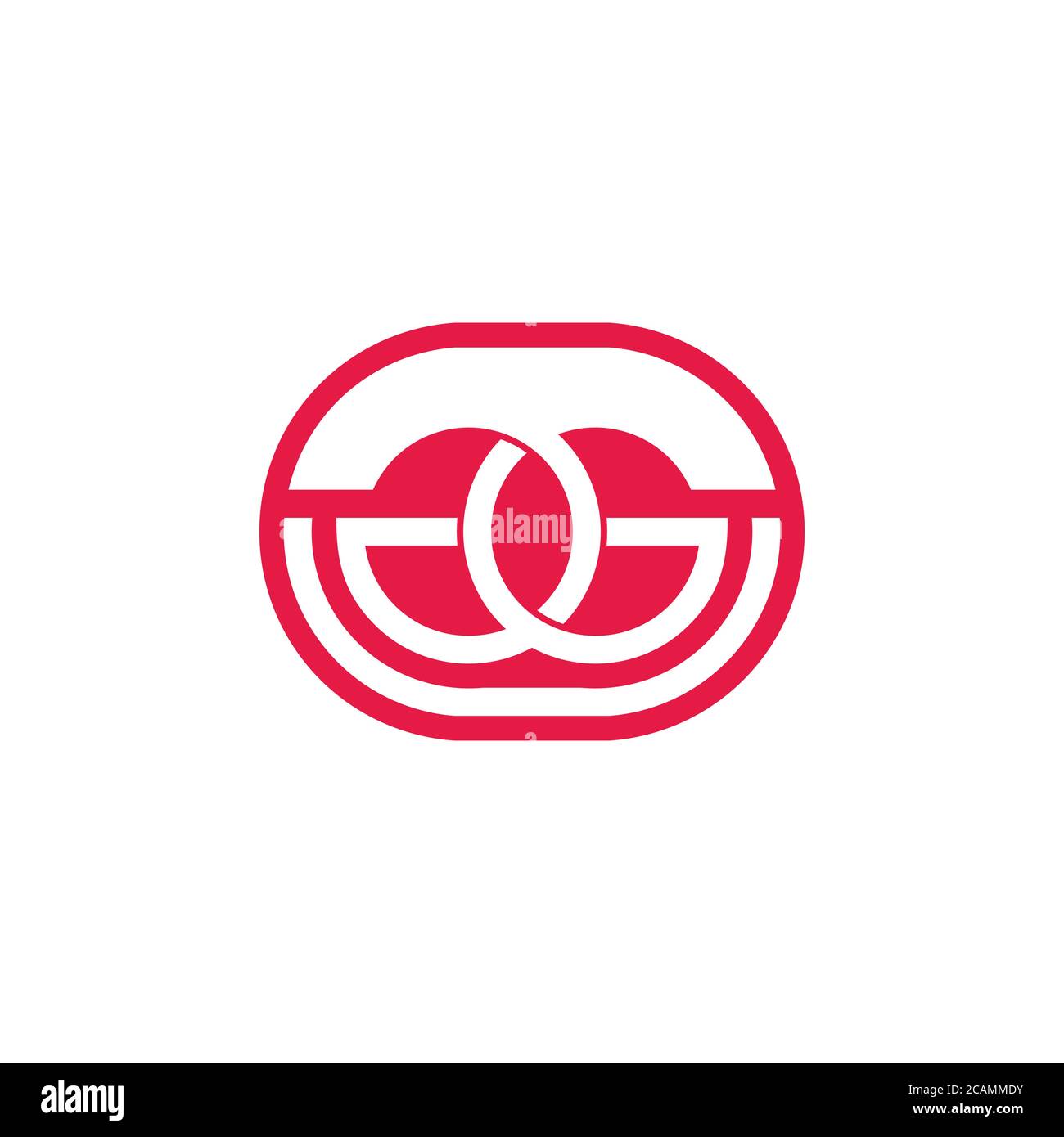 letter gg circle oval shape negative space design vector Stock Vector
