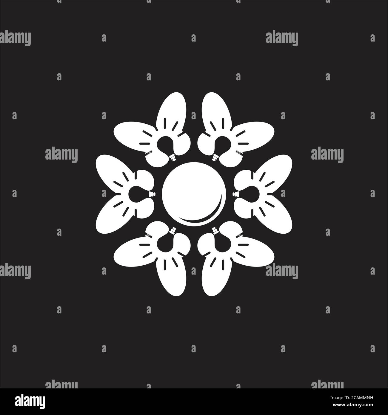 circle light bulb butterfly team work logo vector Stock Vector