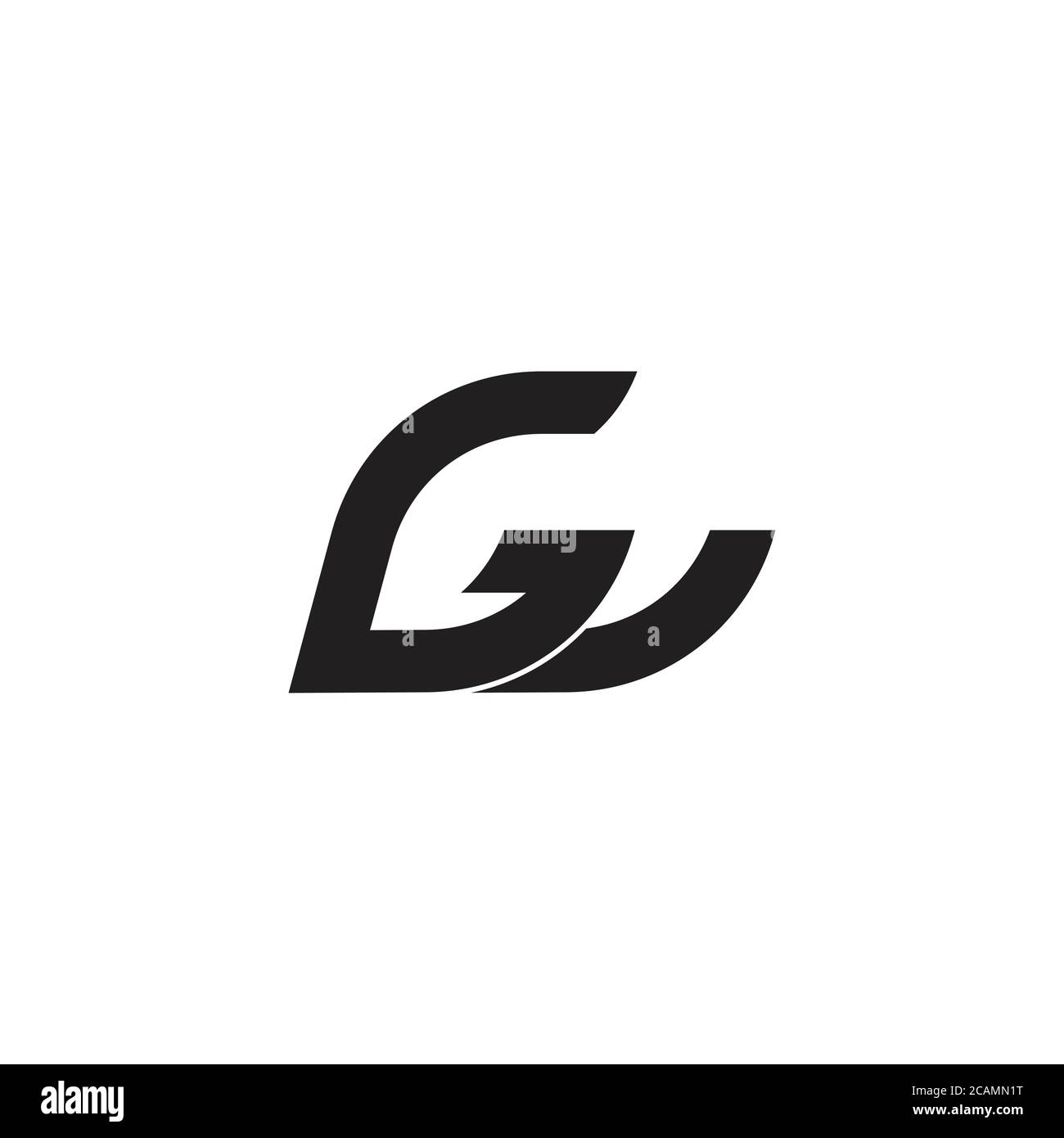 abstract letter gw geometric arrow line logo vector Stock Vector