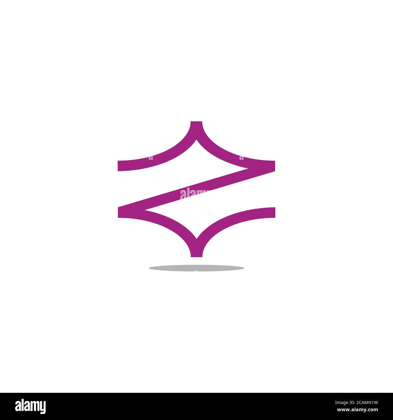 letter z simple curves geometric linear symbol logo vector Stock Vector