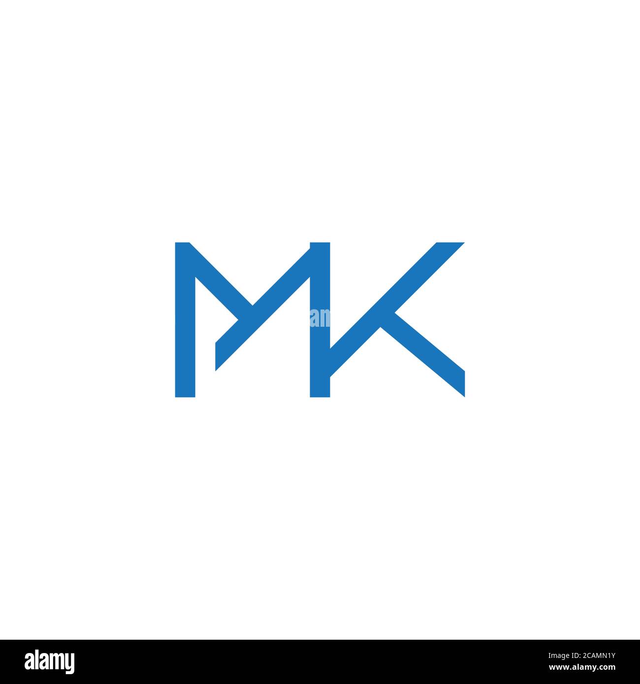 letter mk simple linked geometric line symbol logo vector Stock Vector