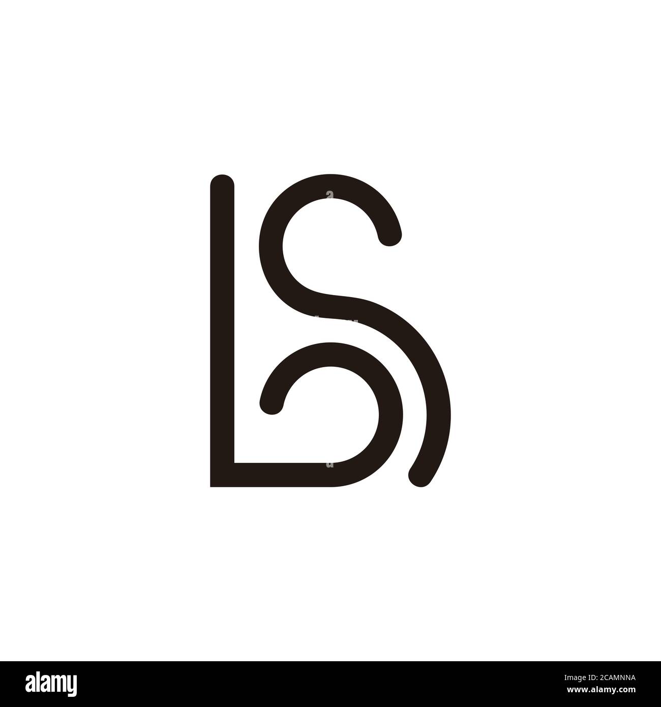 abstract letter bs geometric linear symbol logo vector Stock Vector