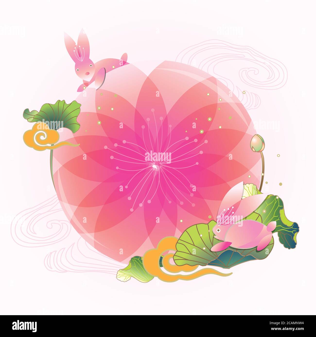 Masthead design for Mid autumn festival design. Its a autumn harvest festival celebrated by Chinese. Stock Vector