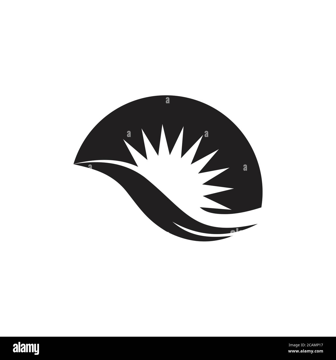 sun waves simple flat silhouette logo vector Stock Vector