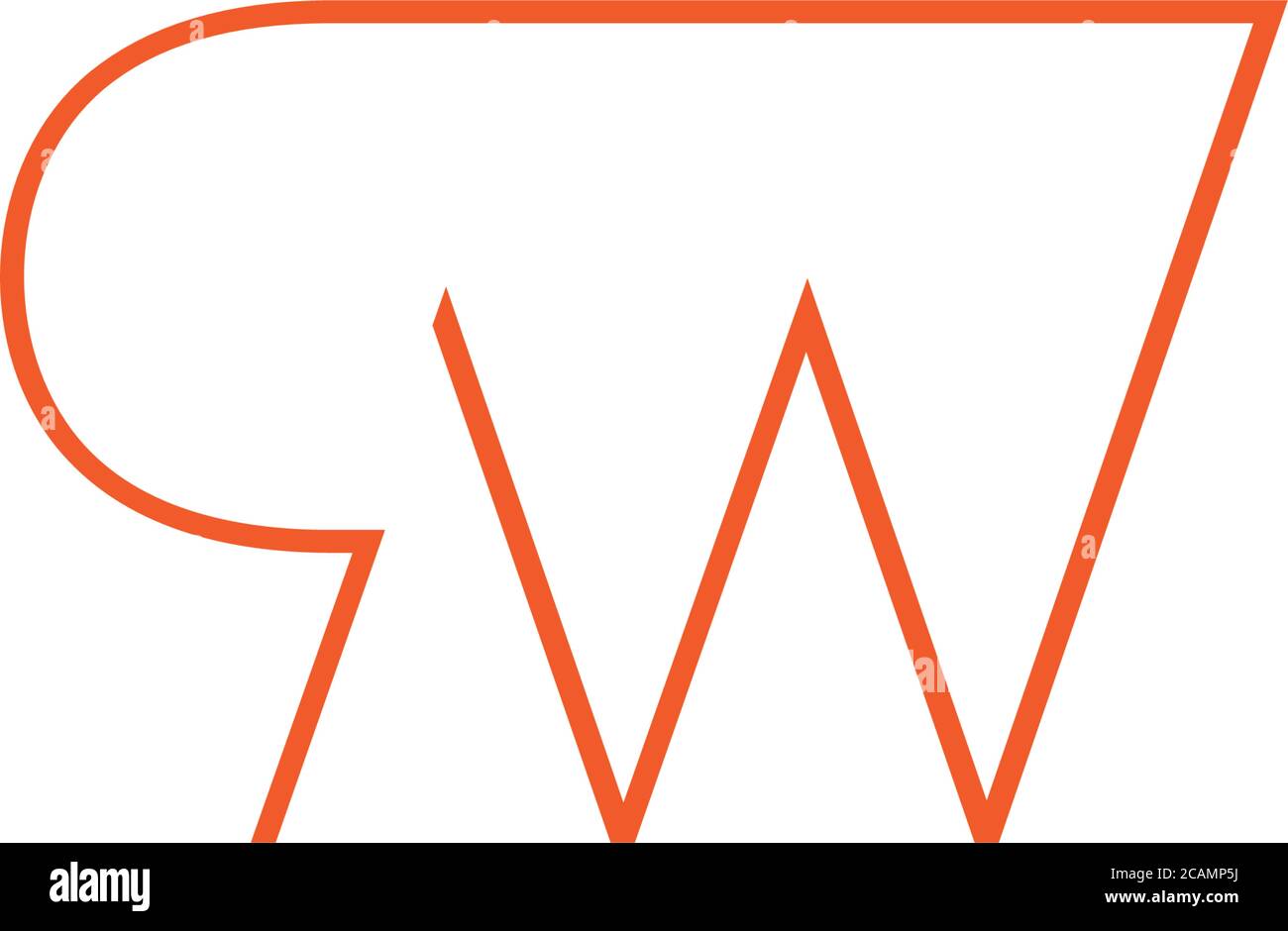 letter cw abstract lines art logo vector Stock Vector