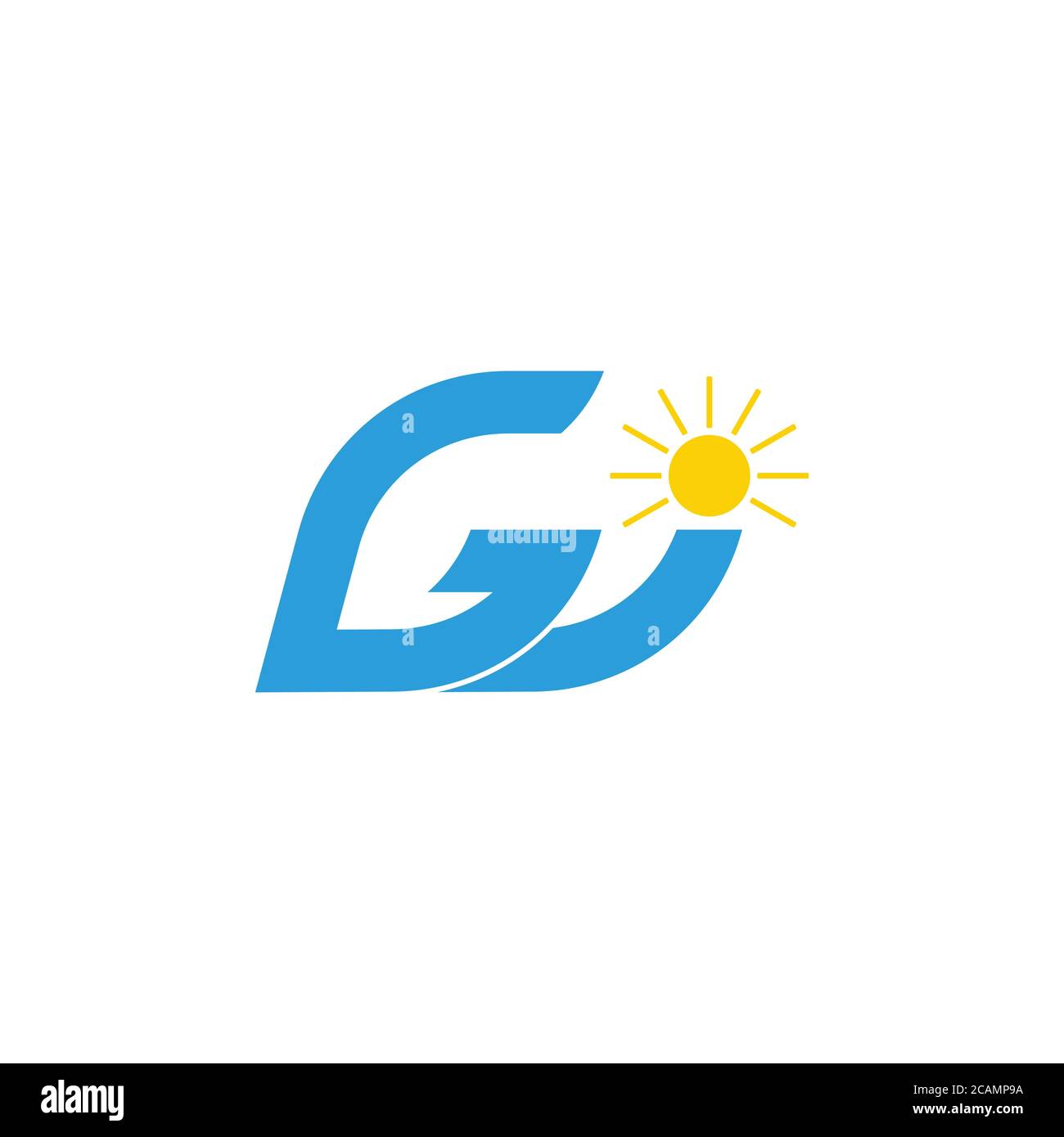 letter gw waves sun geometric logo vector Stock Vector