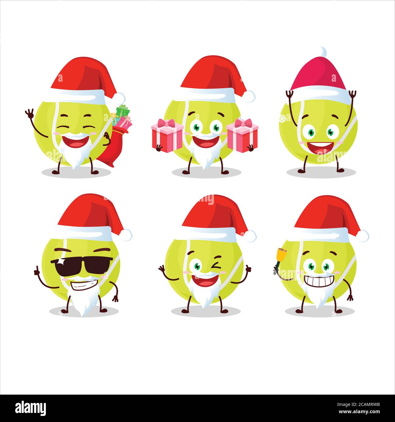 Santa Claus emoticons with tennis ball cartoon character Stock Vector Image  & Art - Alamy