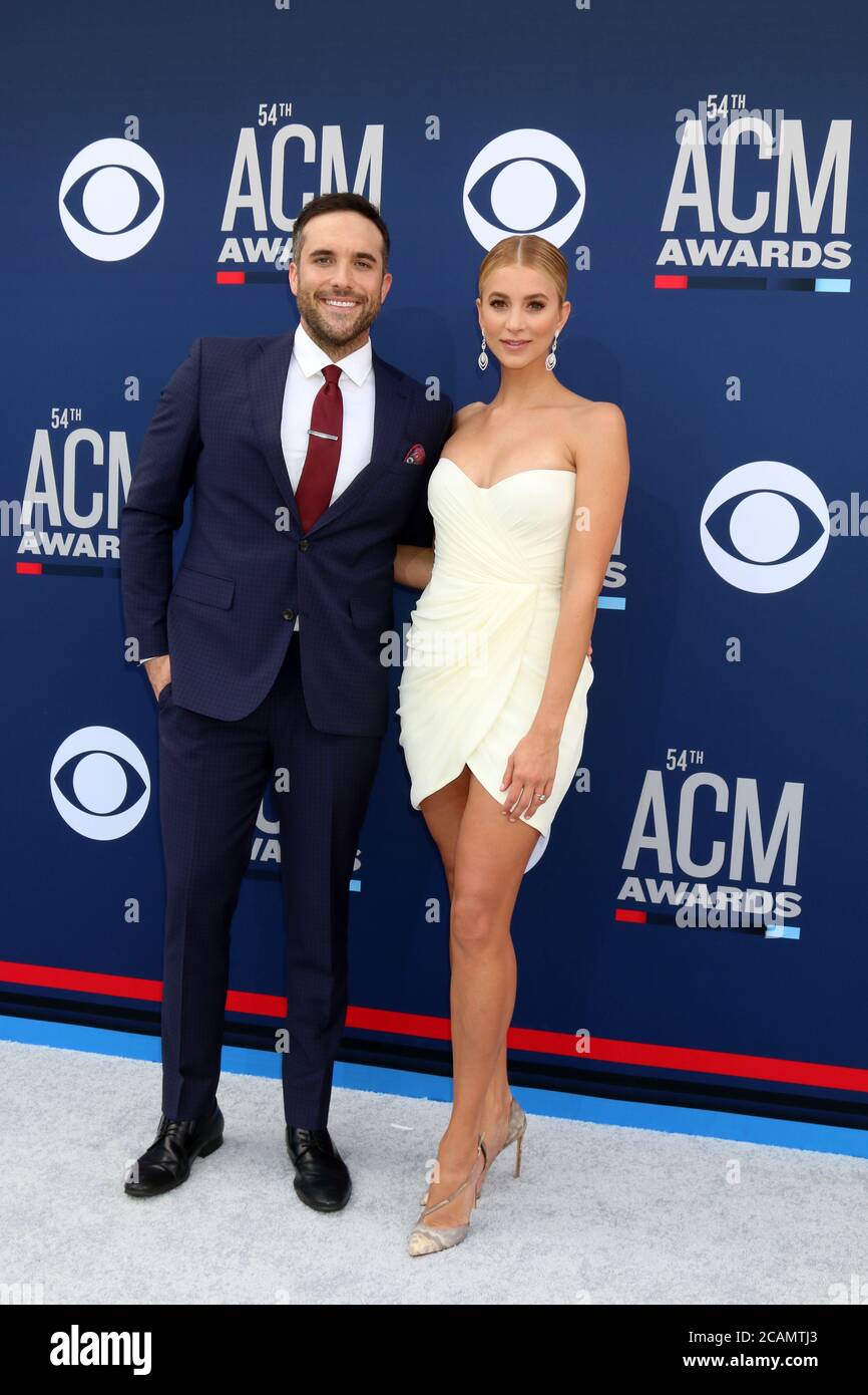LAS VEGAS - APR 7:  Tyler Rich, Sabina Gadecki at the 54th Academy of Country Music Awards at the MGM Grand Garden Arena on April 7, 2019 in Las Vegas, NV Stock Photo