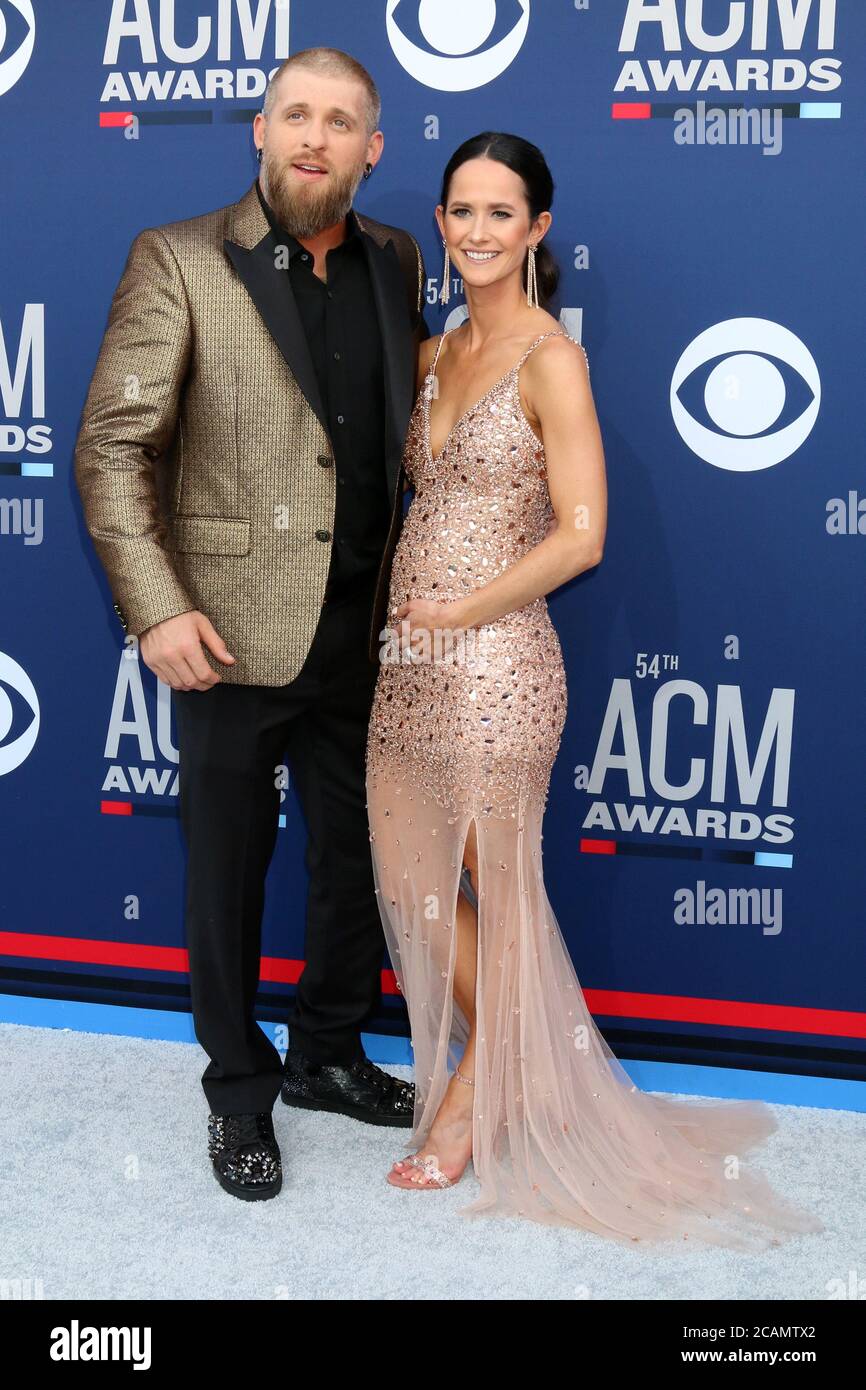 LAS VEGAS - APR 7: Brantley Gilbert, Amber Cochran at the 54th Academy