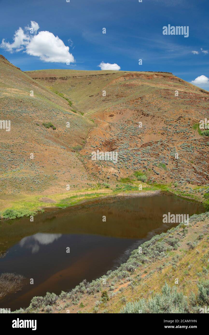 Hole in the Wall landslide, Baker County, Hells Canyon National Scenic Byway, Oregon Stock Photo