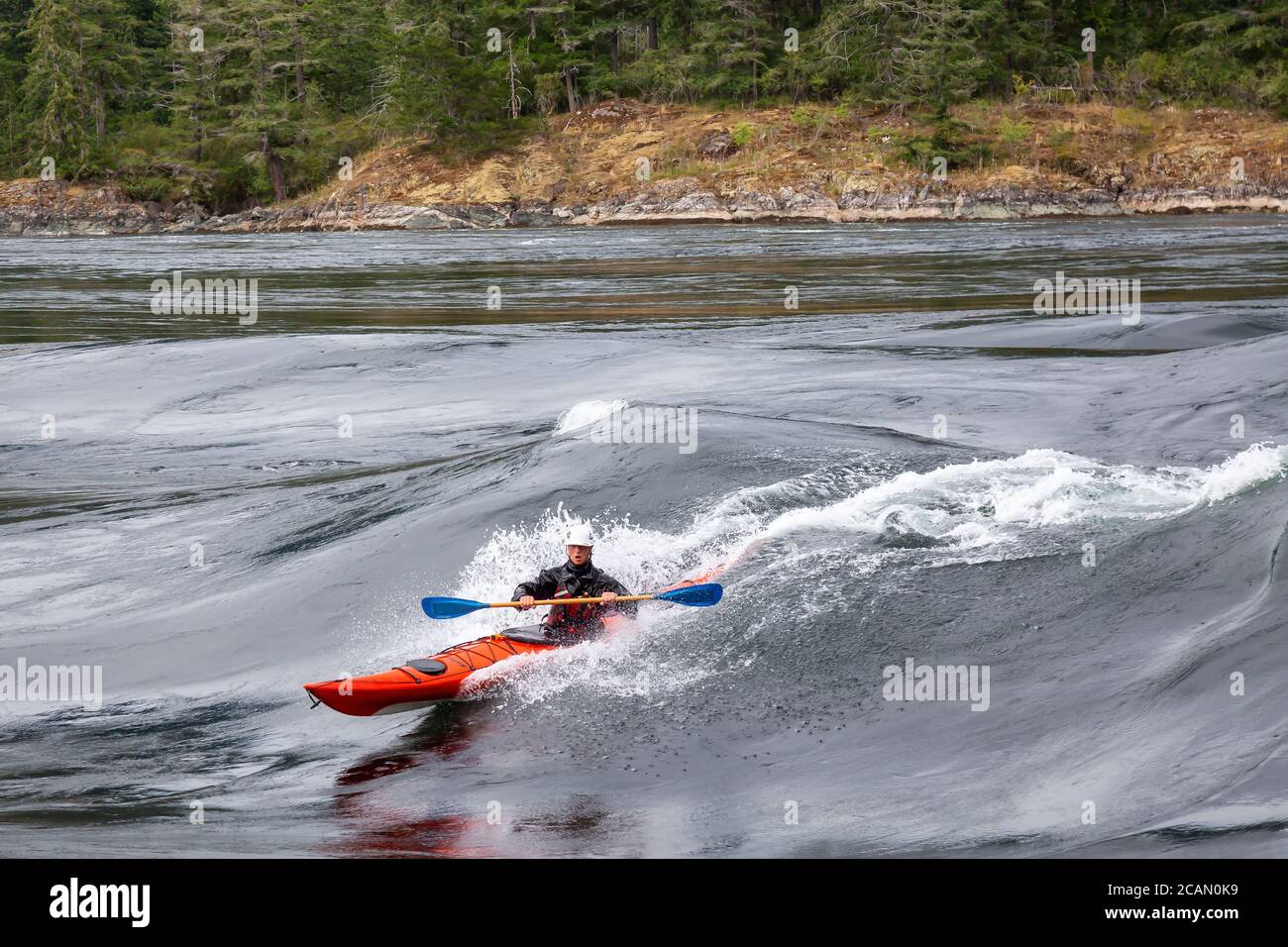 Egmont, Sunshine Coast, British Columbia, Canada August 2, 2020 Adventurous Man on a