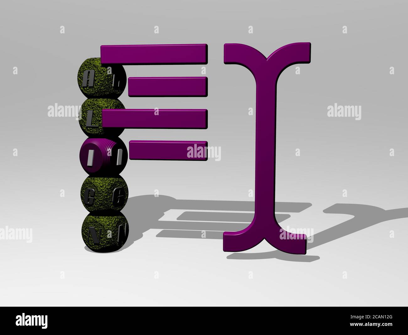 align 3D icon and dice letter text, 3D illustration for background and ...
