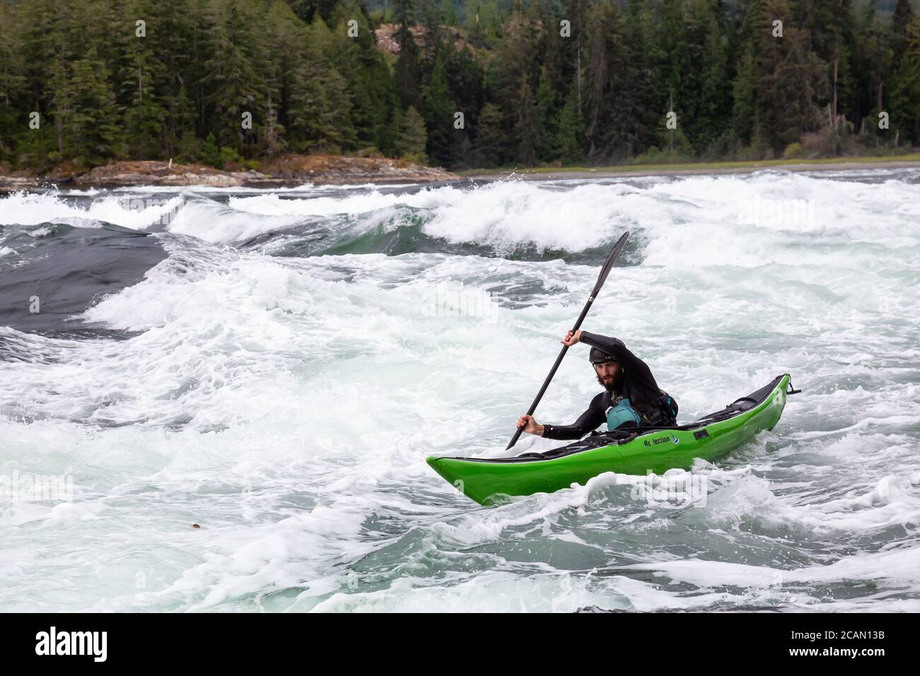 Egmont, Sunshine Coast, British Columbia, Canada August 2, 2020 Adventurous Man on a