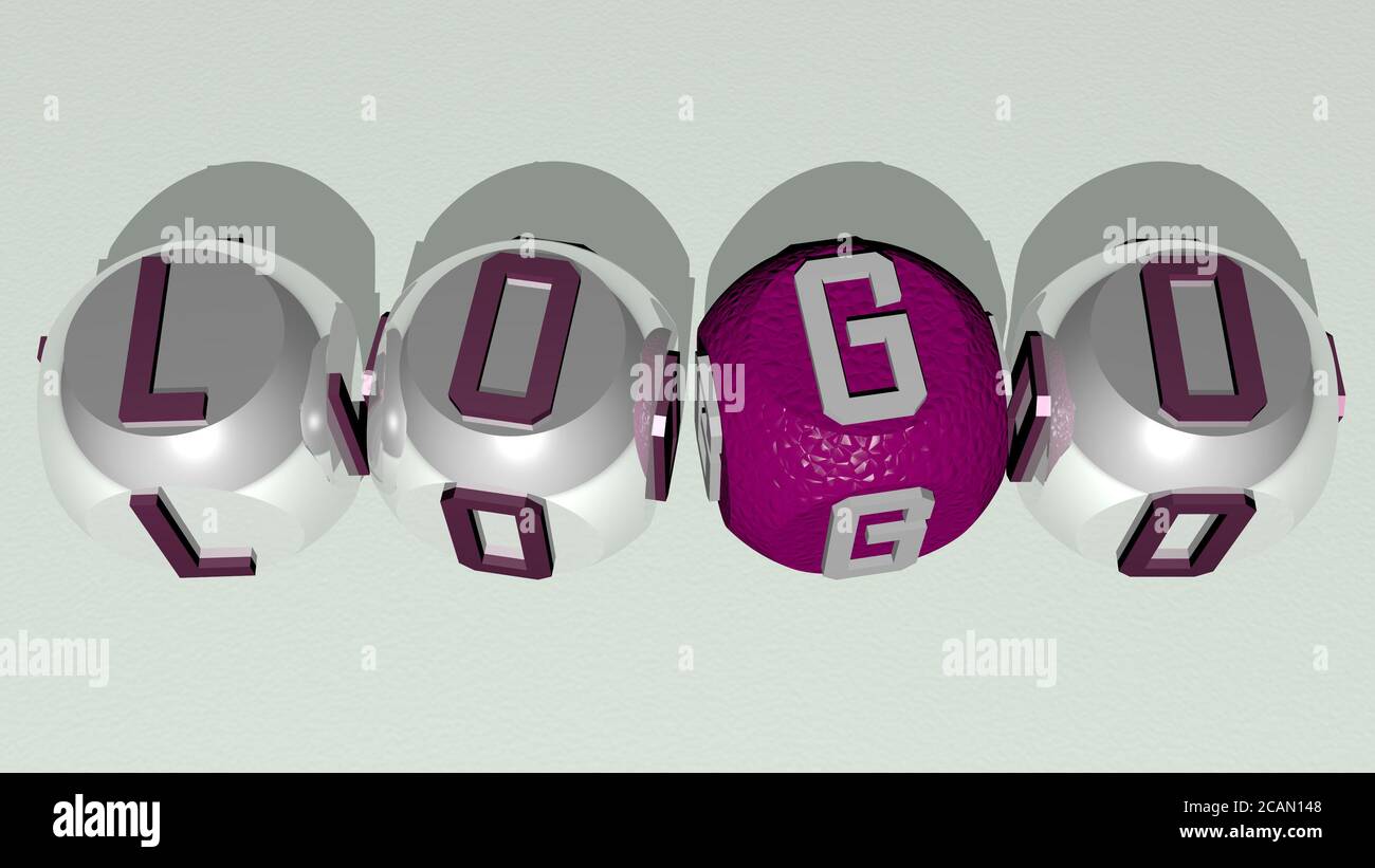 LOGO text by cubic dice letters, 3D illustration for design and icon ...