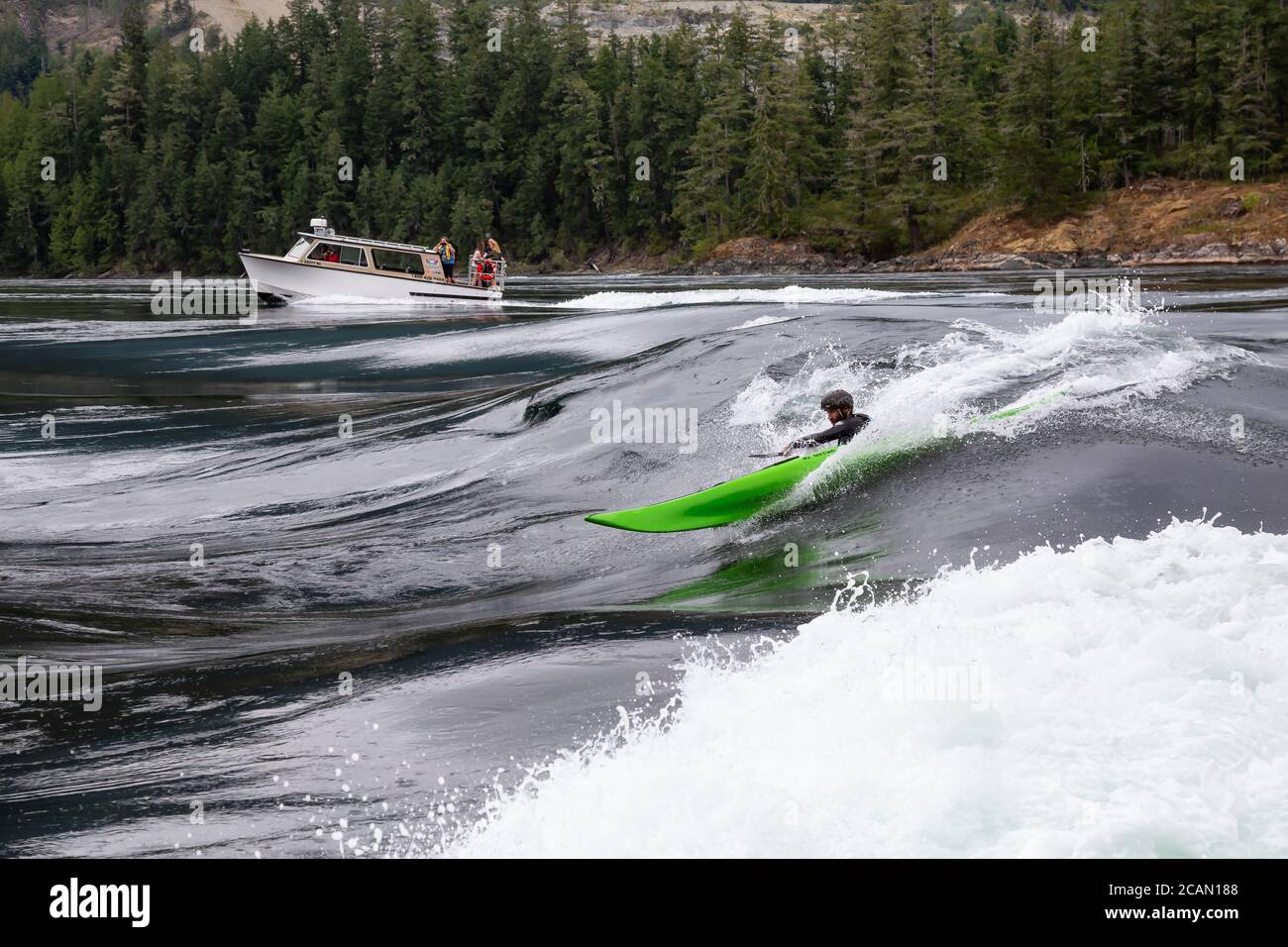 Egmont, Sunshine Coast, British Columbia, Canada August 2, 2020 Adventurous Man on a