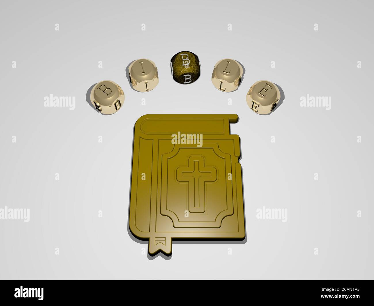 bible circular text of separate letters around the 3D icon - 3D ...