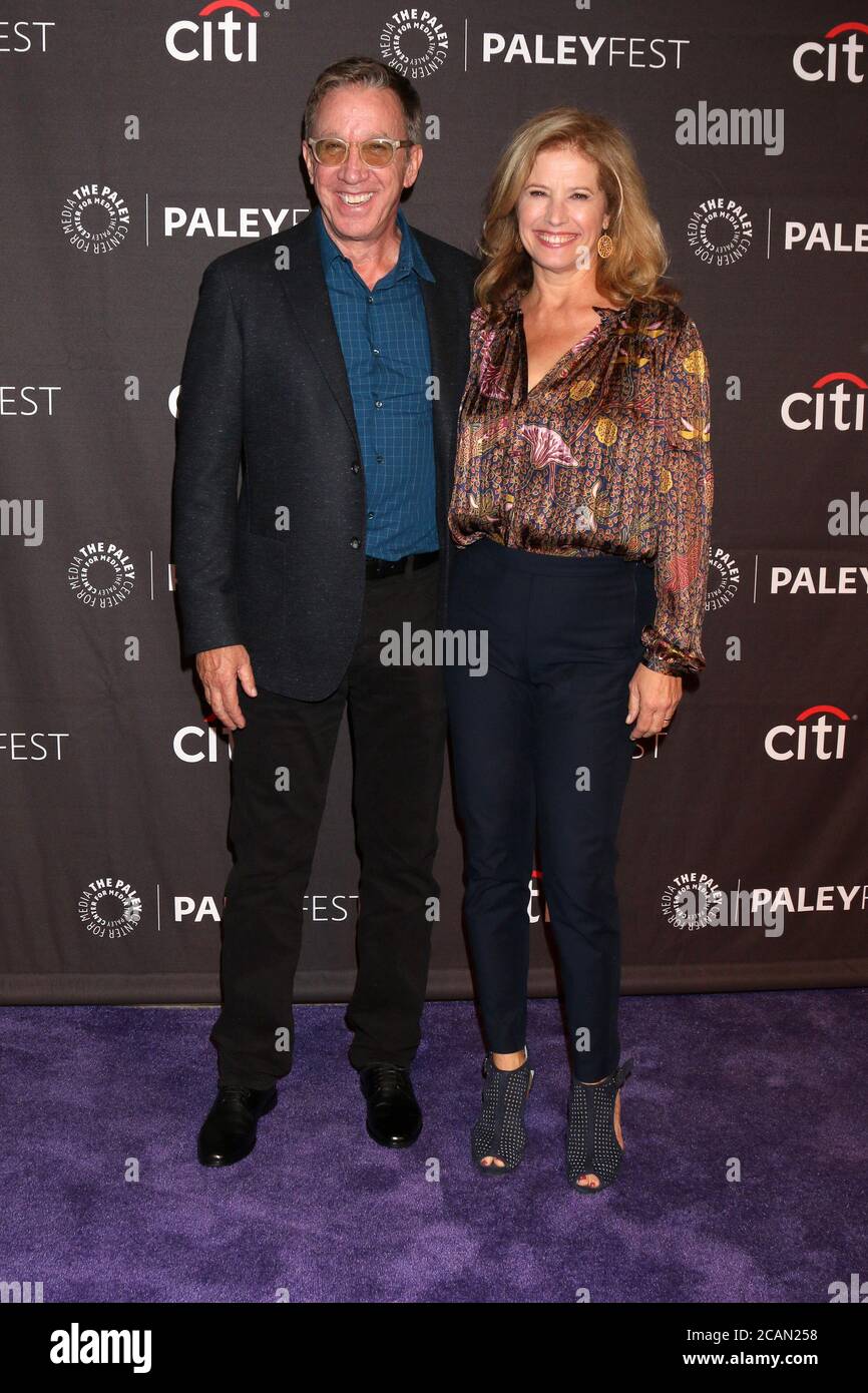 LOS ANGELES - SEP 13:  Tim Allen, Nancy Travis at the 2018 PaleyFest Fall TV Previews - FOX at the Paley Center for Media on September 13, 2018 in Beverly Hills, CA Stock Photo