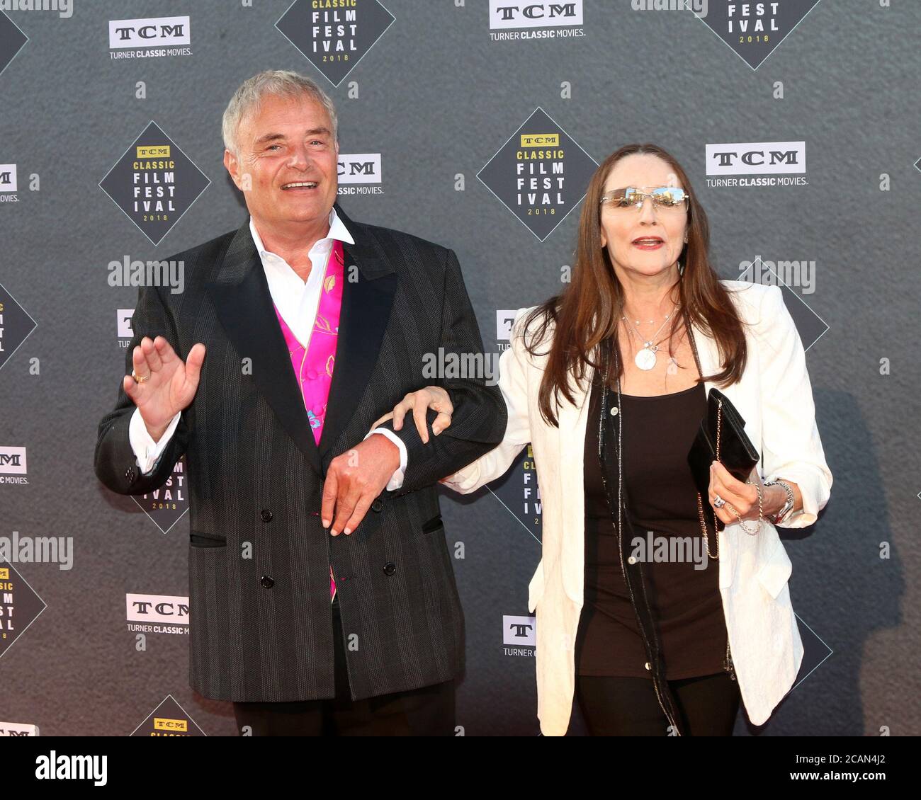 LOS ANGELES - APR 26:  Leonard Whiting, Oliva Hussey at the 2018 TCM Classic Film Festival - Opening Night Gala - 50th Anniversary of 'The Producers' at TCL Chinese Theater IMAX on April 26, 2018 in Los Angeles, CA Stock Photo