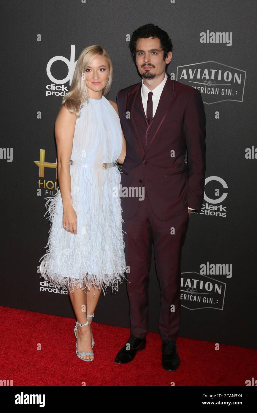 LOS ANGELES - NOV 4:  Olivia Hamilton, Damien Chazelle at the Hollywood Film Awards 2018 at the Beverly Hilton Hotel on November 4, 2018 in Beverly Hills, CA Stock Photo