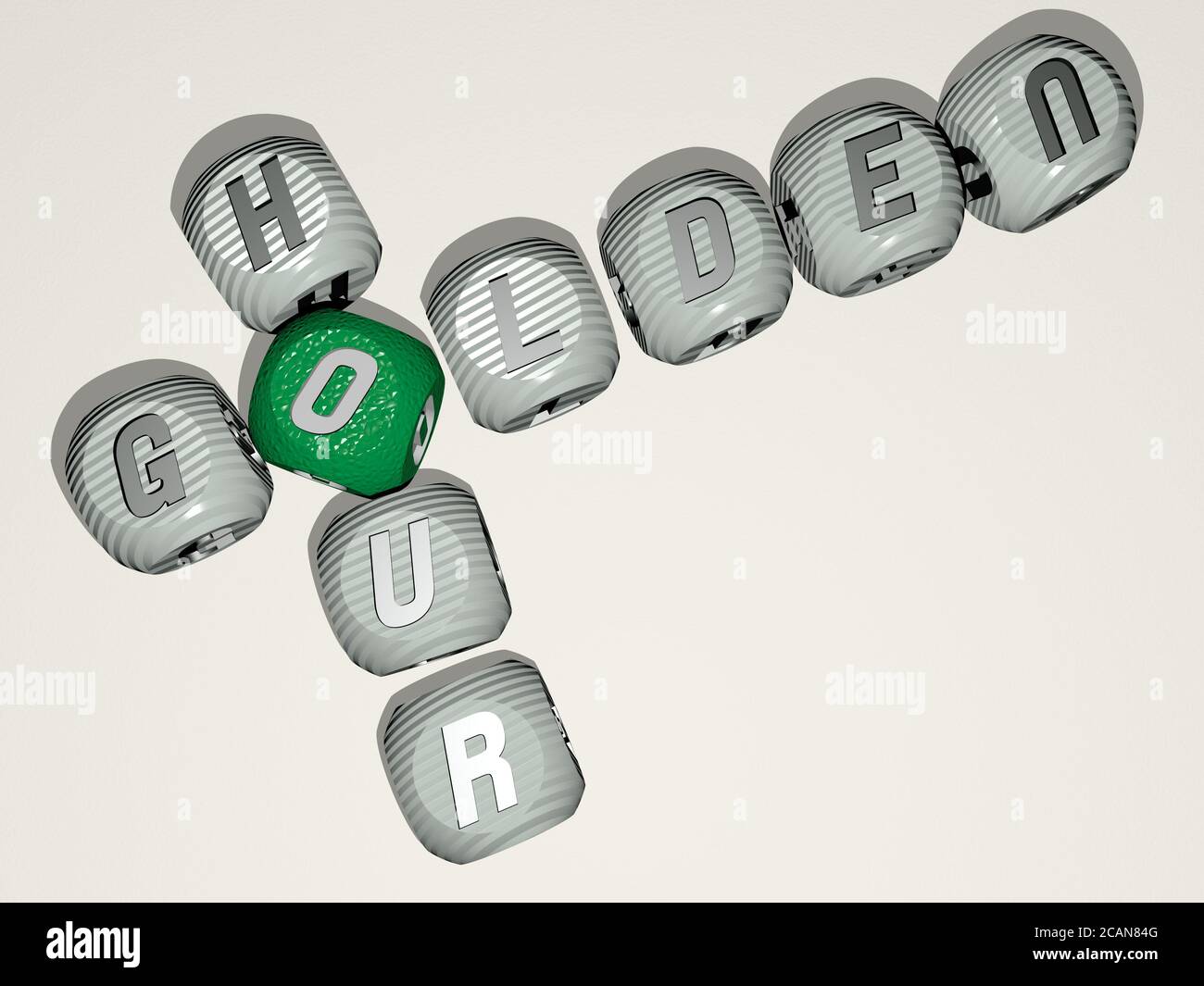 golden hour crossword of dice letters in color 3D illustration golden hour crossword of dice letters in color 3D illustration
