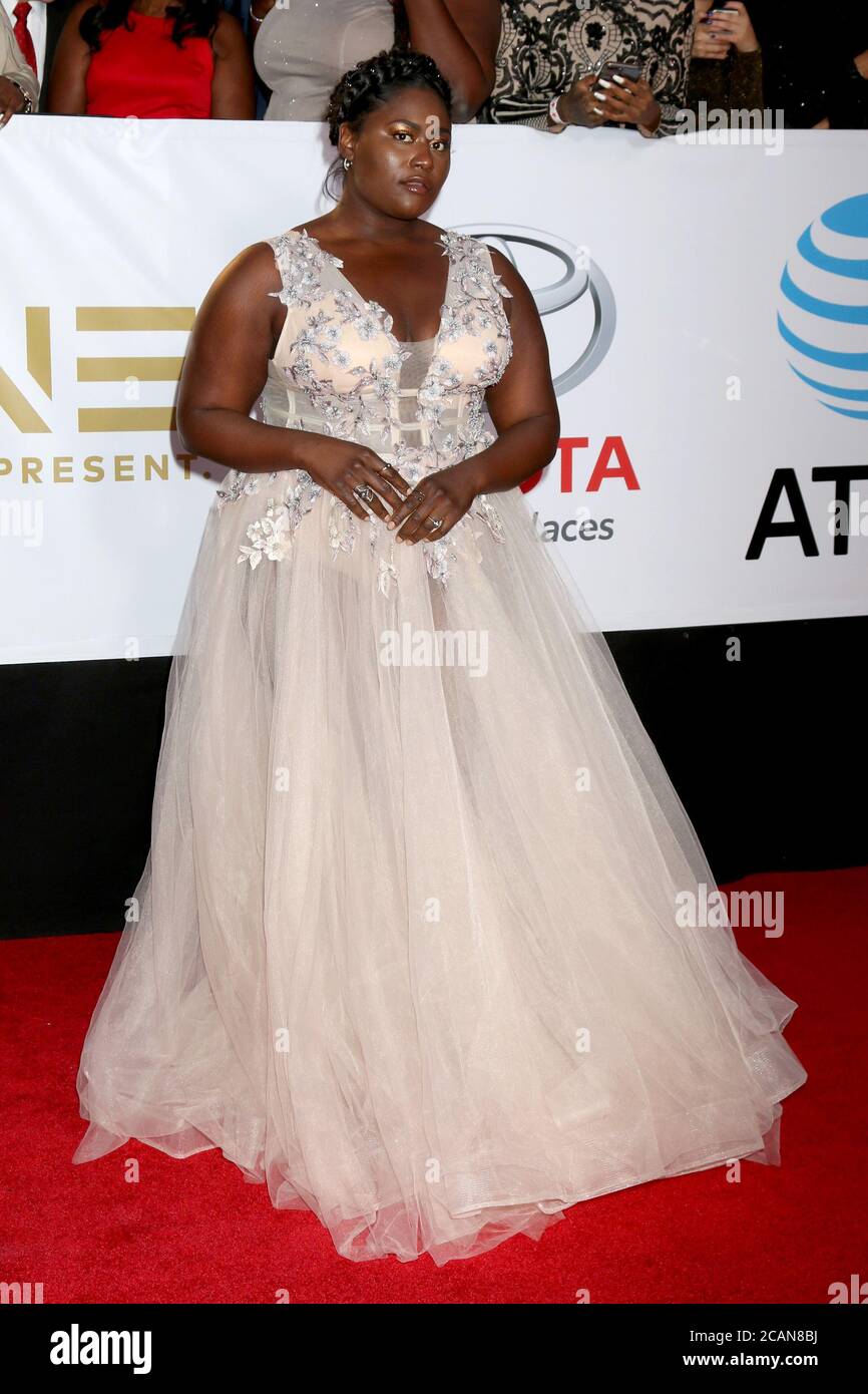 LOS ANGELES - JAN 15:  Danielle Brooks at the 49th NAACP Image Awards - Arrivals at Pasadena Civic Center on January 15, 2018 in Pasadena, CA Stock Photo